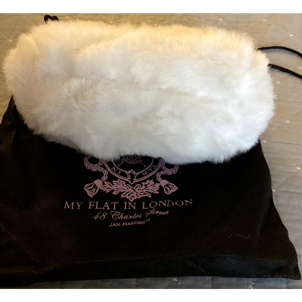 Vintage My Flat In London Furry White Handbag - Picture 5 of 8
